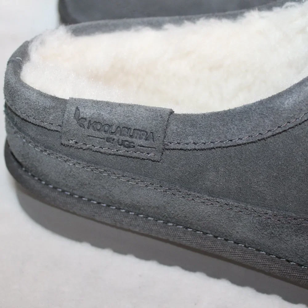 NIB UGG KOOLABURRA MEN'S SUEDE‎ FUR SLIPPERS GRAY